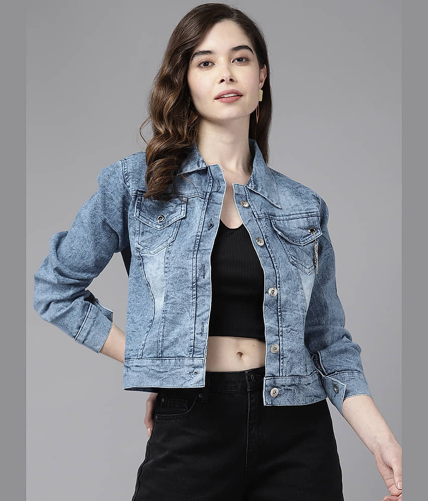 Aarika - Denim Blue Denim Jacket - Jackets & Coats | Buy online on ZillyBuy