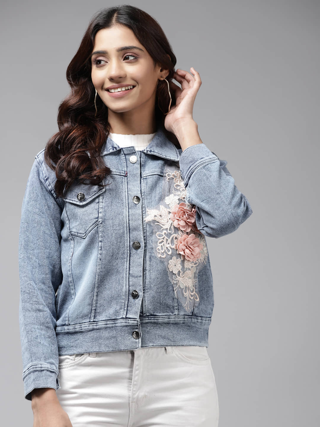 Aarika - Denim Blue Denim Jacket - Jackets & Coats | Buy online on ZillyBuy