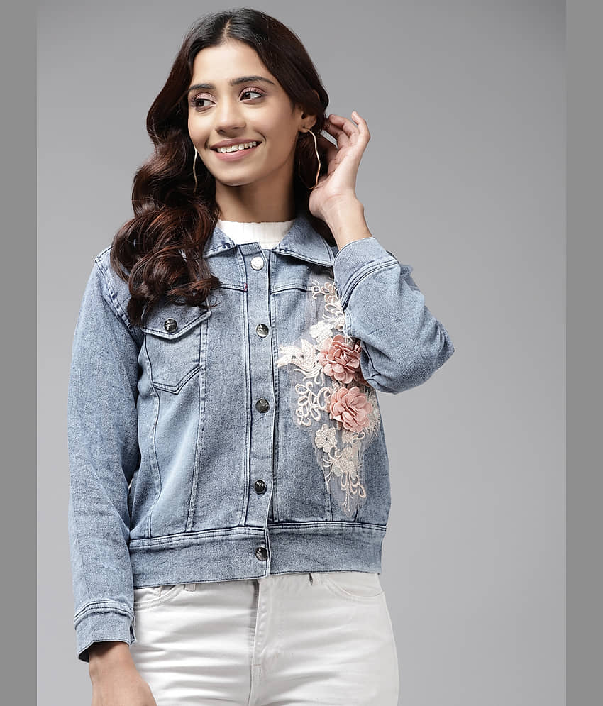 Aarika - Denim Blue Denim Jacket - Jackets & Coats | Buy online on ZillyBuy
