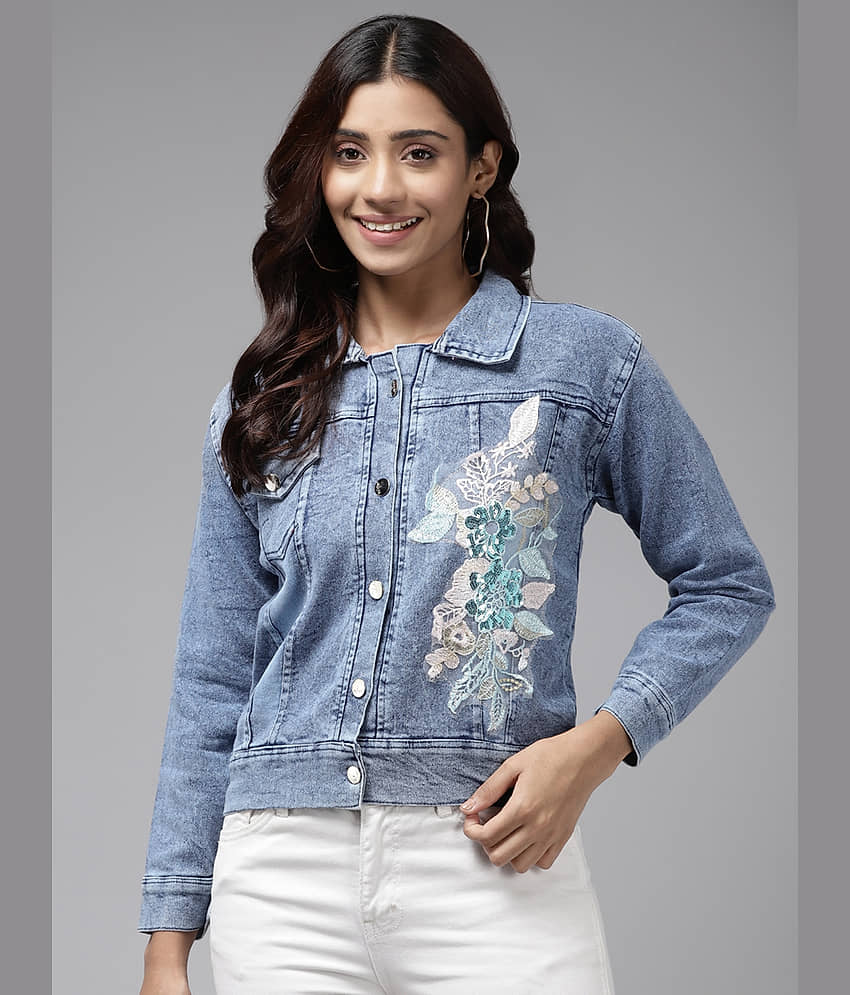 Aarika - Denim Blue Denim Jacket - Jackets & Coats | Buy online on ZillyBuy