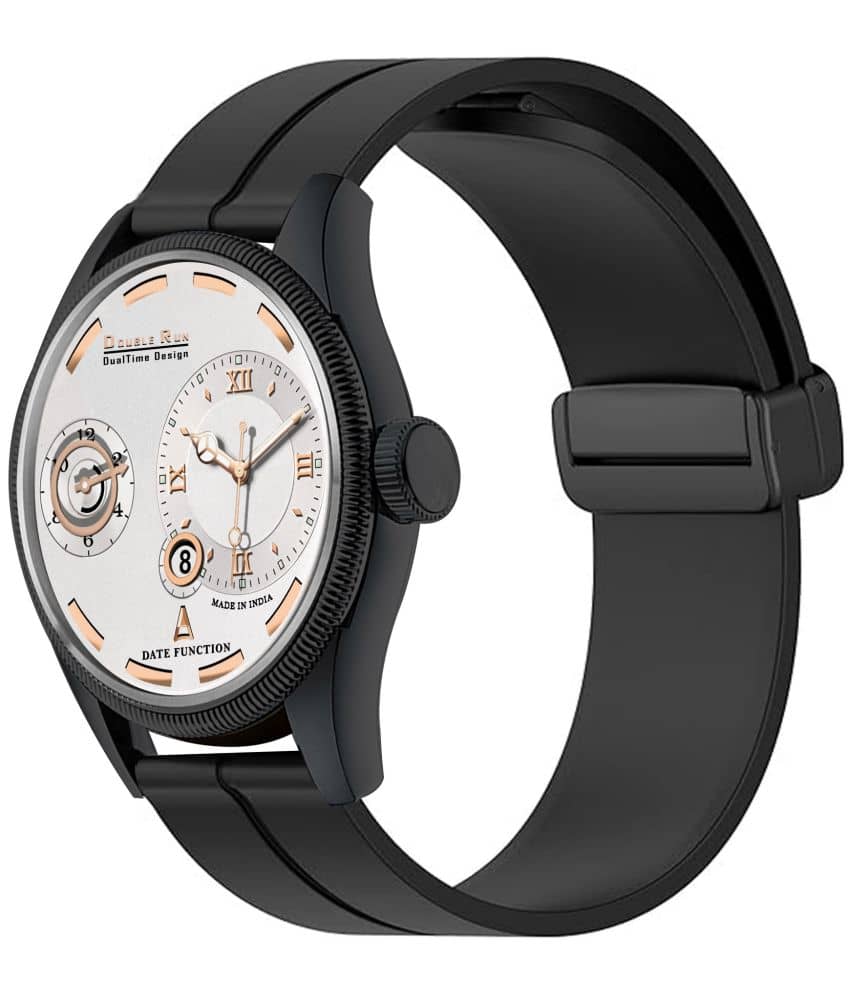 DoubleRun Black Silicon Chronograph Men's Watch