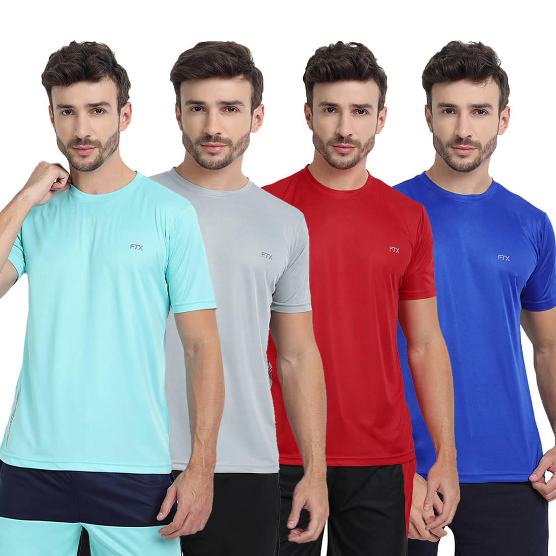 FTX Pack of 4 Polyester Regular Fit Men's T-Shirt ( Multicolor9 ) FTX Pack of 4 Polyester Regular Fit Men's T-Shirt ( Multicolor9 )