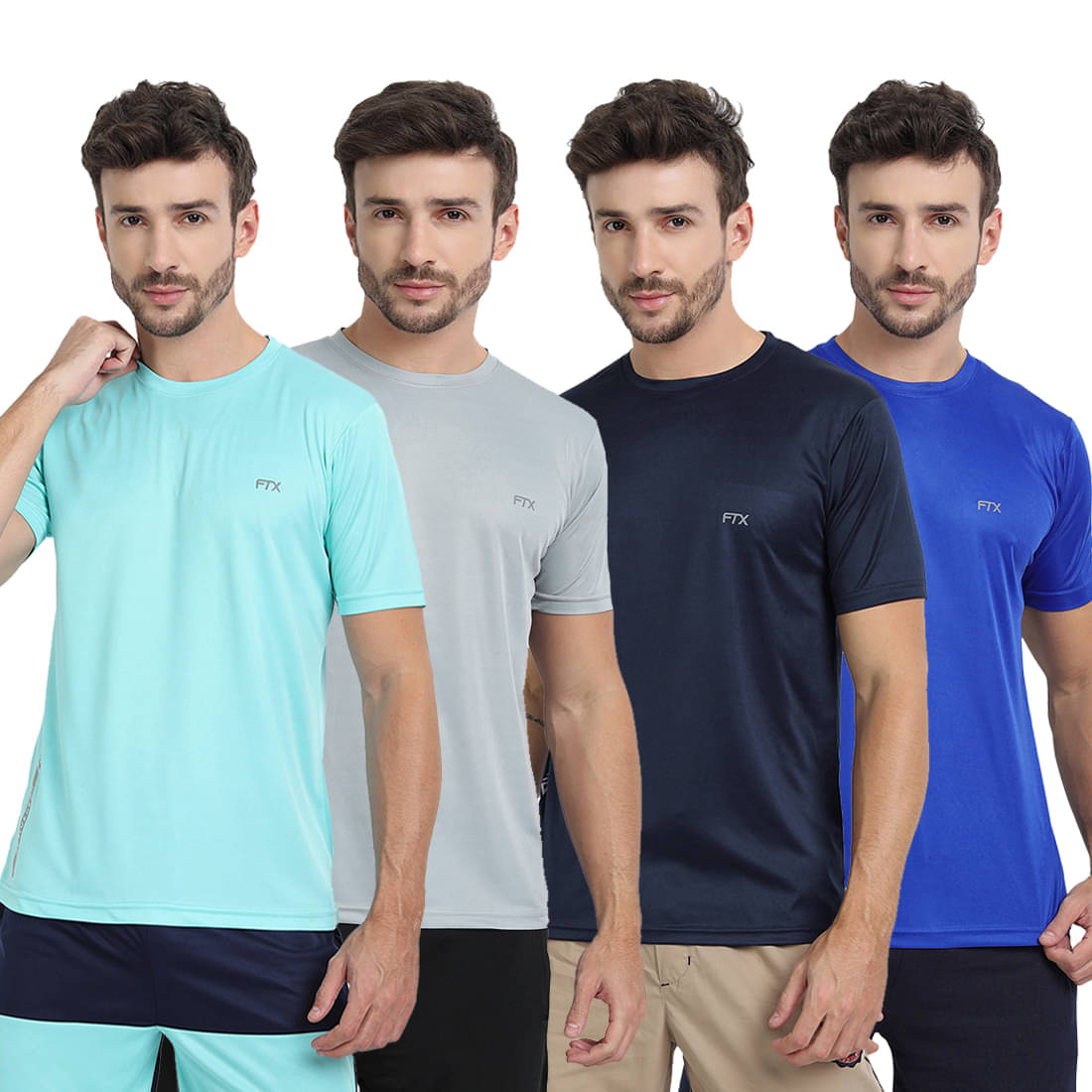 FTX Pack of 4 Polyester Regular Fit Men's T-Shirt ( Multicolor10 ) FTX Pack of 4 Polyester Regular Fit Men's T-Shirt ( Multicolor10 )