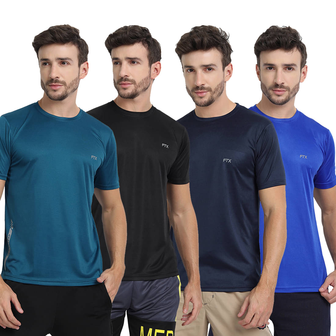 FTX Pack of 4 Polyester Regular Fit Men's T-Shirt ( Multicolor13 ) FTX Pack of 4 Polyester Regular Fit Men's T-Shirt ( Multicolor13 )