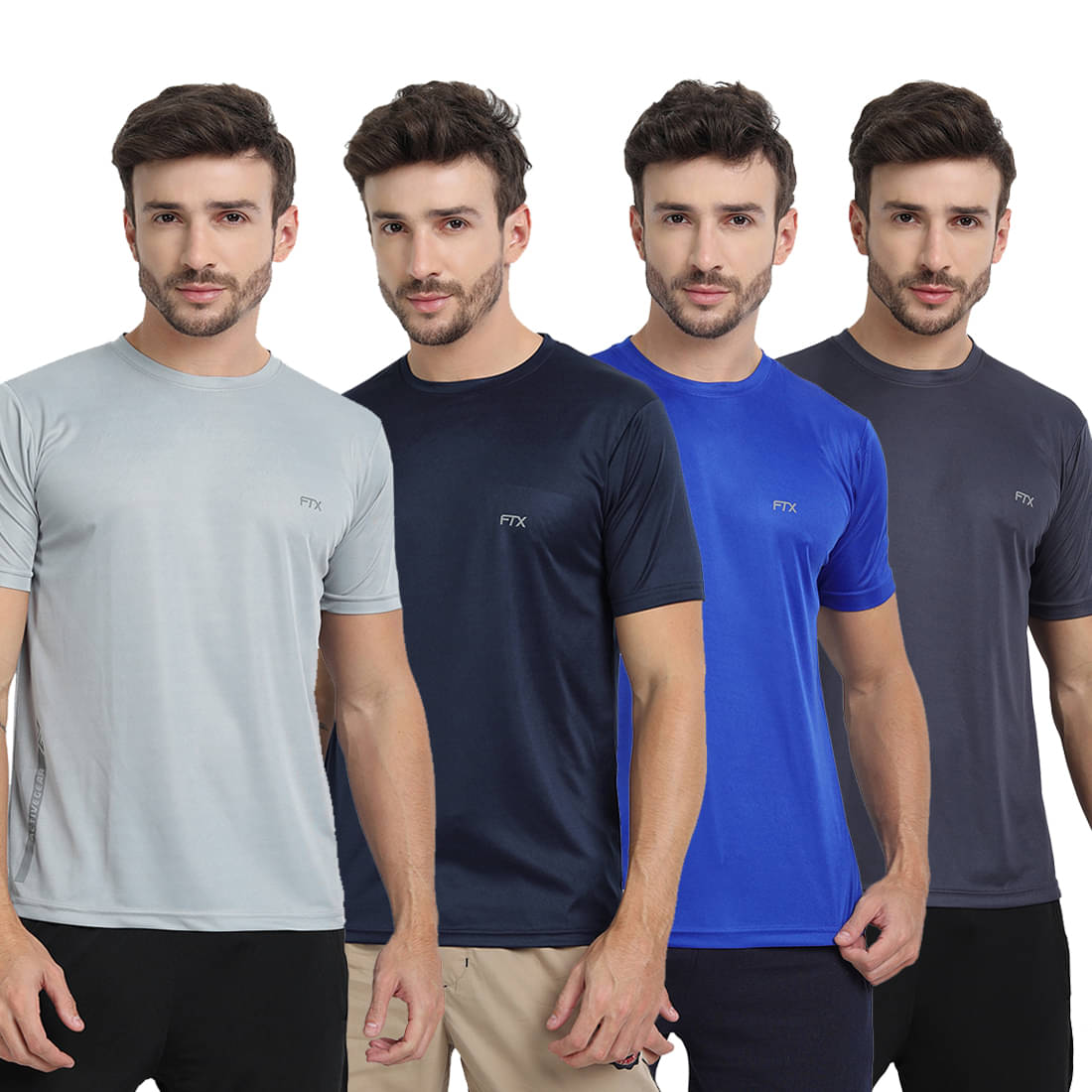     			FTX Pack of 4 Polyester Regular Fit Men's T-Shirt ( Multicolor13 )
