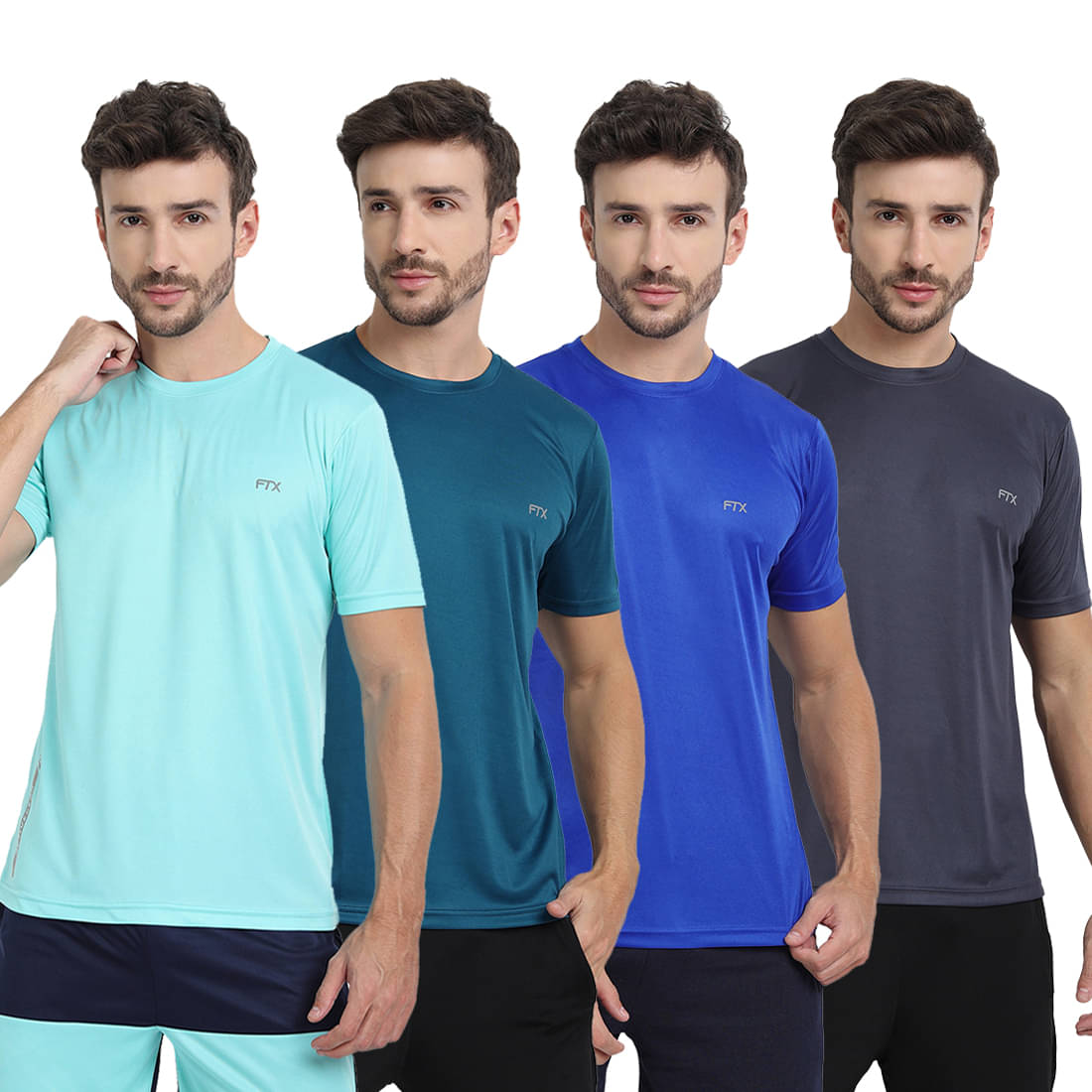 FTX Pack of 4 Polyester Regular Fit Men's T-Shirt ( Multicolor4 ) FTX Pack of 4 Polyester Regular Fit Men's T-Shirt ( Multicolor4 )