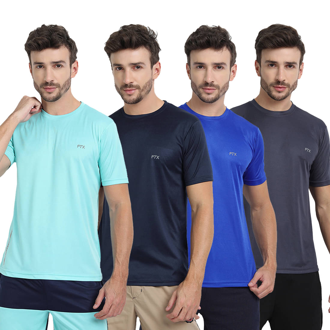     			FTX Pack of 4 Polyester Regular Fit Men's T-Shirt ( Multicolor1 )