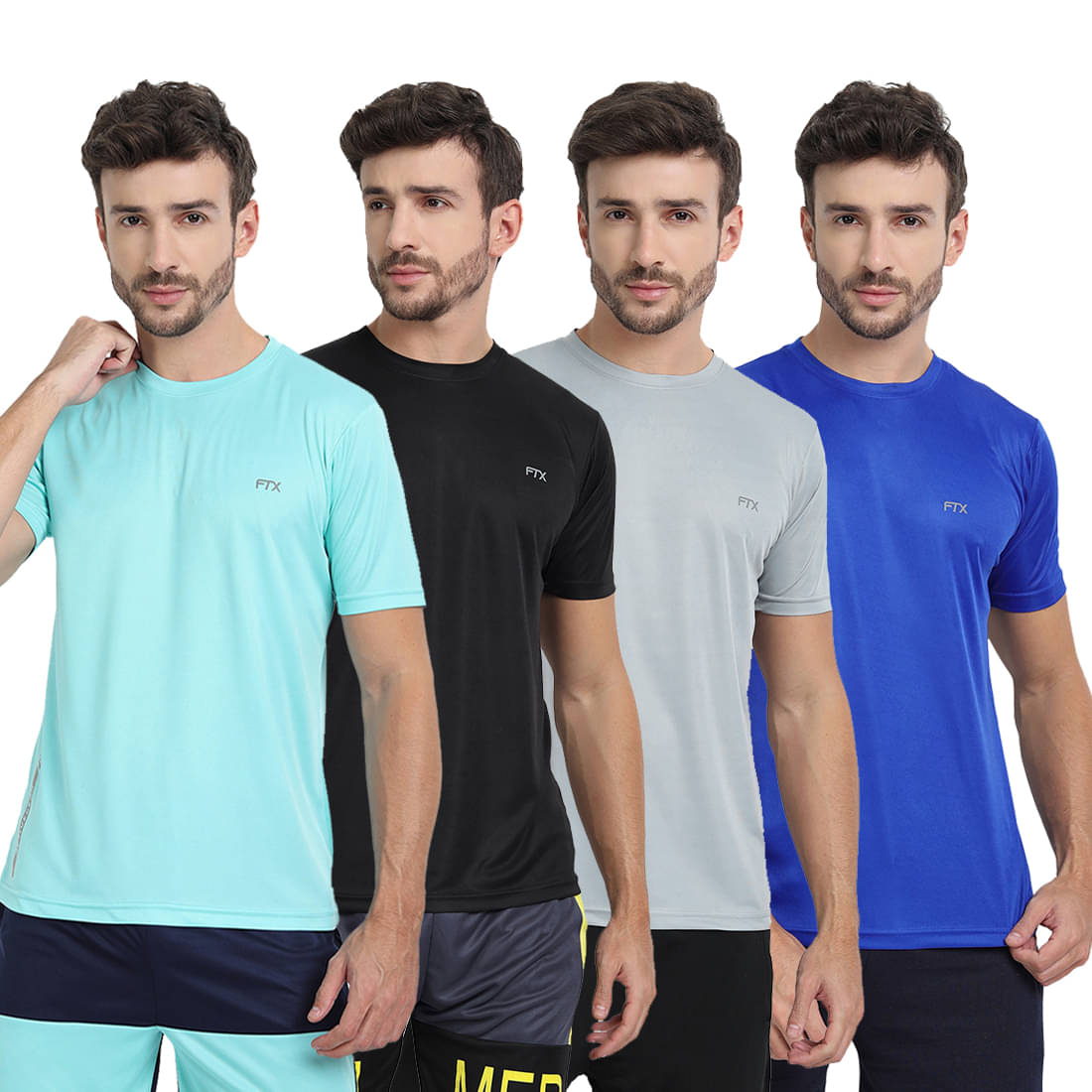     			FTX Pack of 4 Polyester Regular Fit Men's T-Shirt ( Multicolor5 )