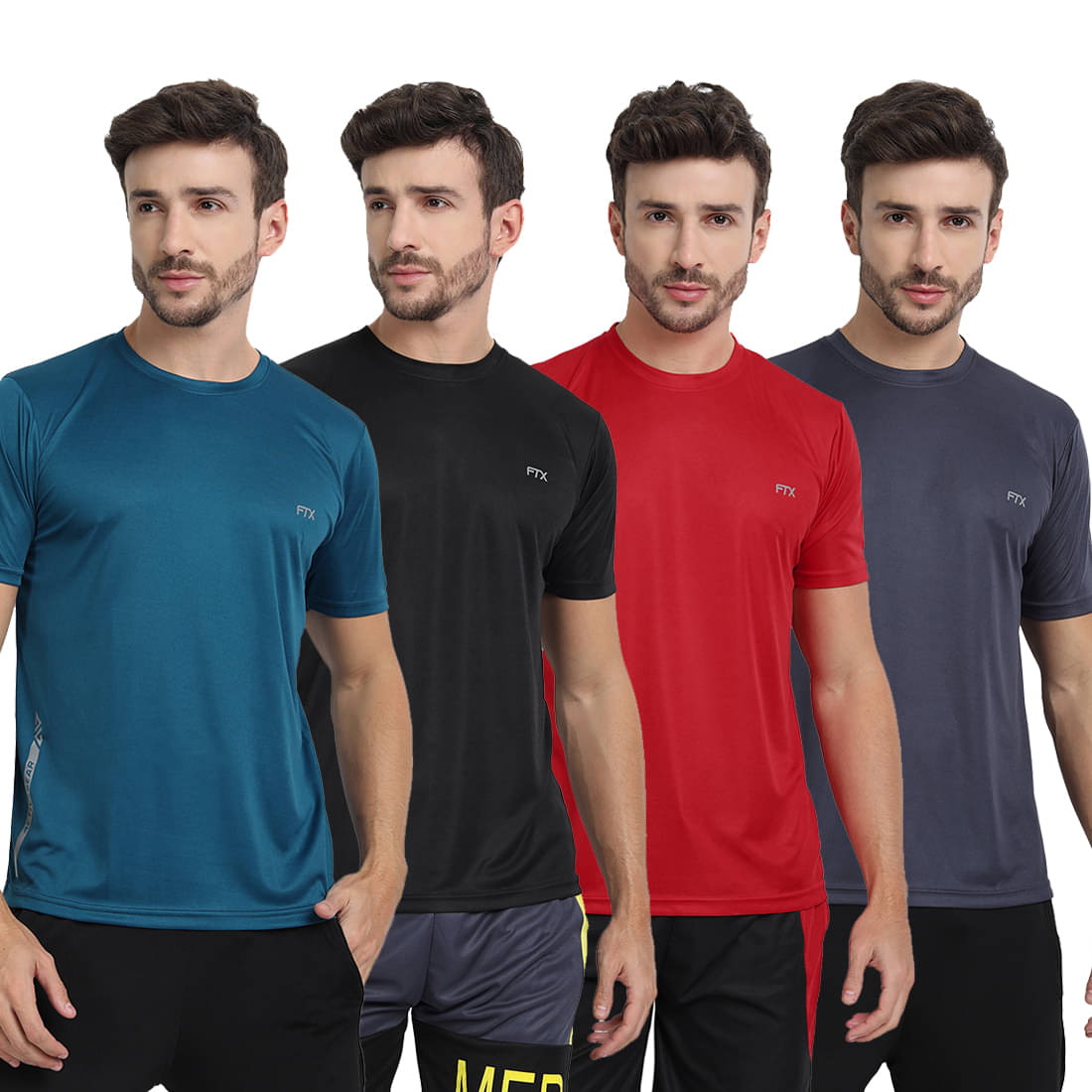 FTX Pack of 4 Polyester Regular Fit Men's T-Shirt ( Multicolor8 ) FTX Pack of 4 Polyester Regular Fit Men's T-Shirt ( Multicolor8 )