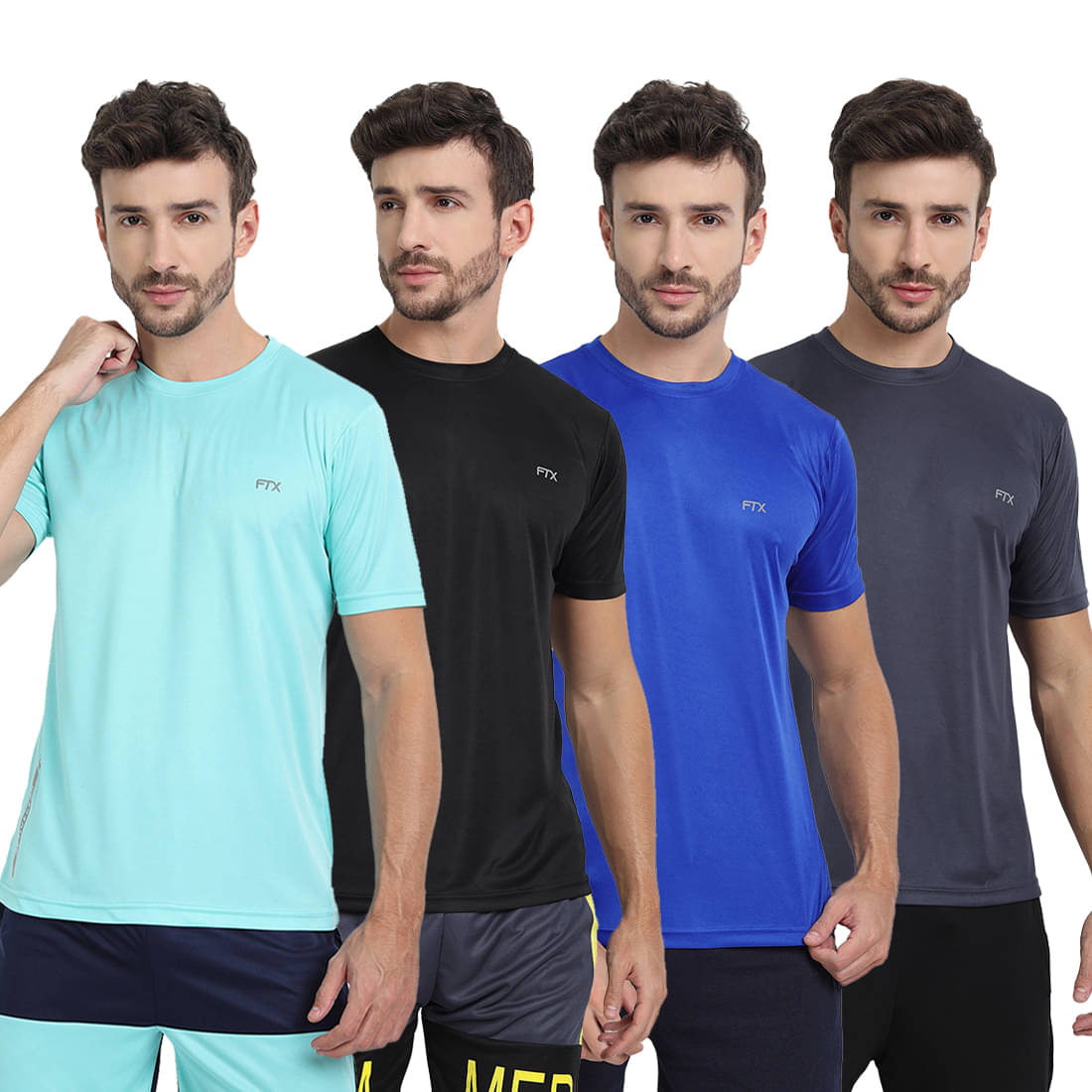 FTX Pack of 4 Polyester Regular Fit Men's T-Shirt ( Multicolor11 ) FTX Pack of 4 Polyester Regular Fit Men's T-Shirt ( Multicolor11 )