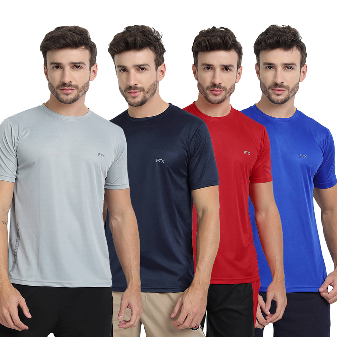 FTX Pack of 4 Polyester Regular Fit Men's T-Shirt ( Multicolor1 )     			FTX Pack of 4 Polyester Regular Fit Men's T-Shirt ( Multicolor1 )