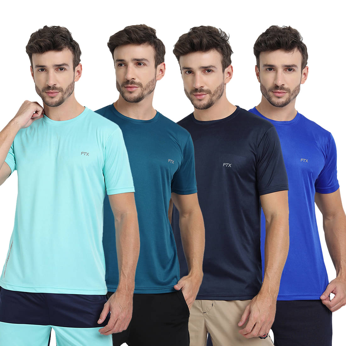 FTX Pack of 4 Polyester Regular Fit Men's T-Shirt ( Multicolor3 ) FTX Pack of 4 Polyester Regular Fit Men's T-Shirt ( Multicolor3 )