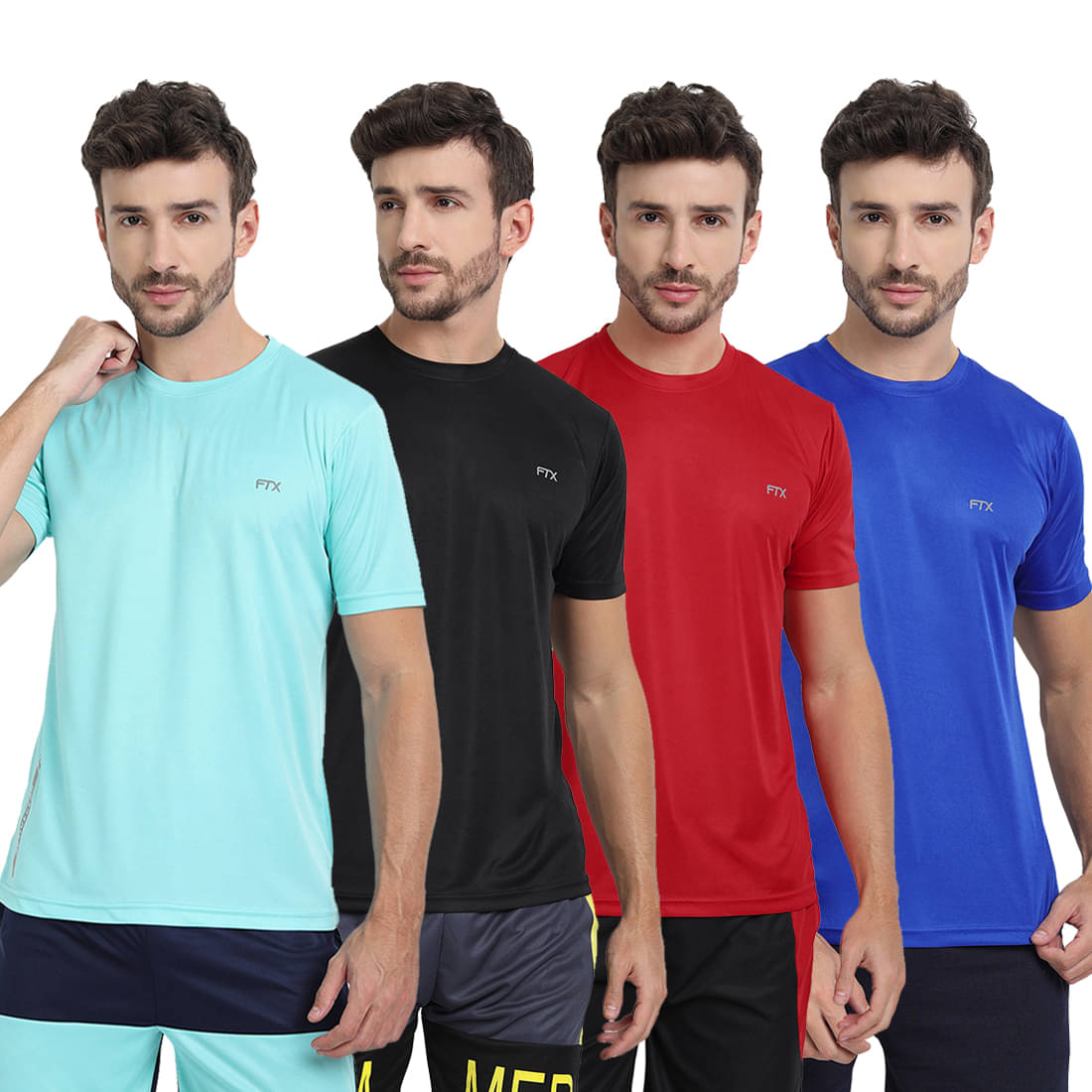     			FTX Pack of 4 Polyester Regular Fit Men's T-Shirt ( Multicolor7 )
