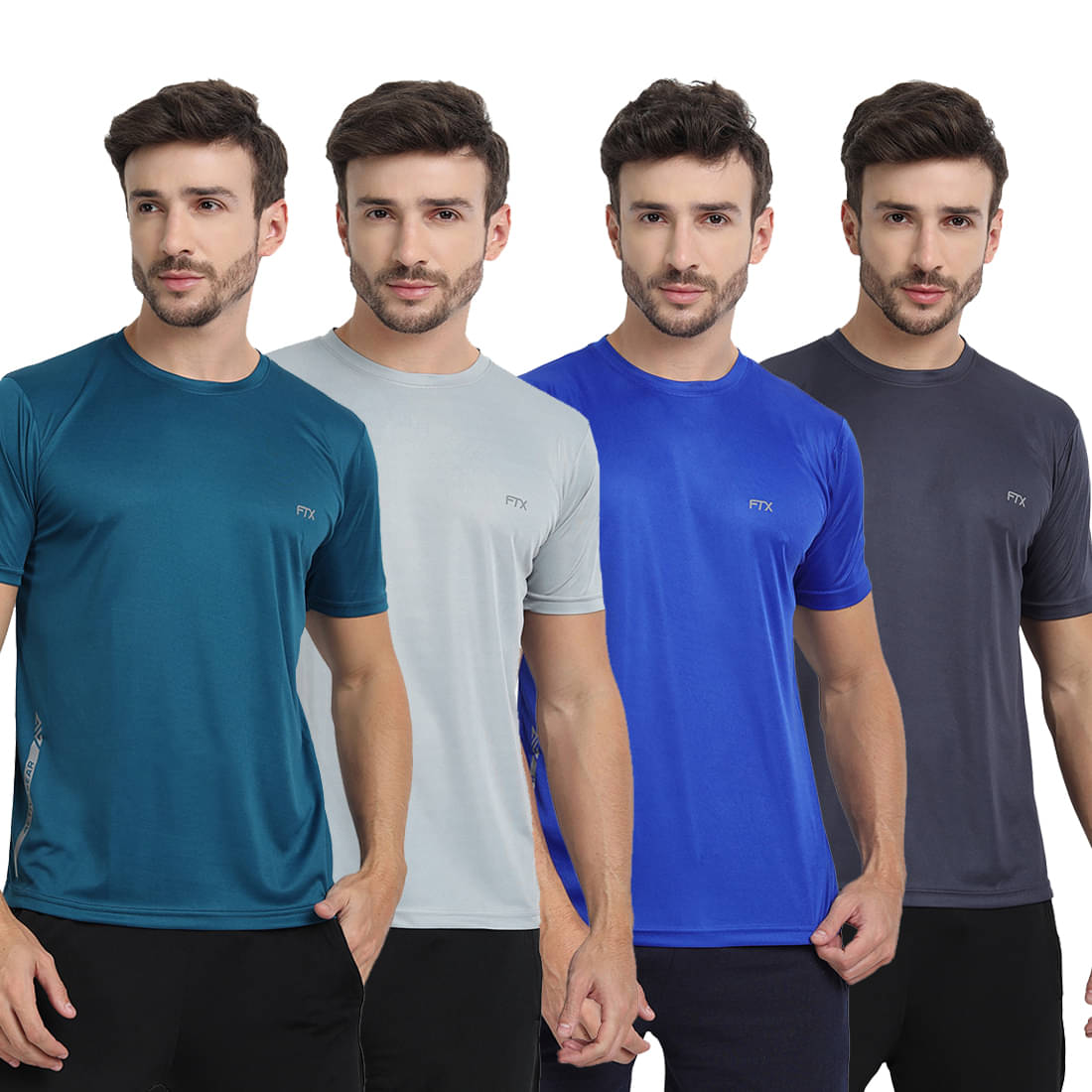 FTX Pack of 4 Polyester Regular Fit Men's T-Shirt ( Multicolor2 ) FTX Pack of 4 Polyester Regular Fit Men's T-Shirt ( Multicolor2 )