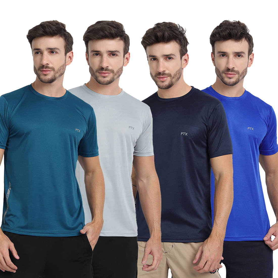     			FTX Pack of 4 Polyester Regular Fit Men's T-Shirt ( Multicolor12 )