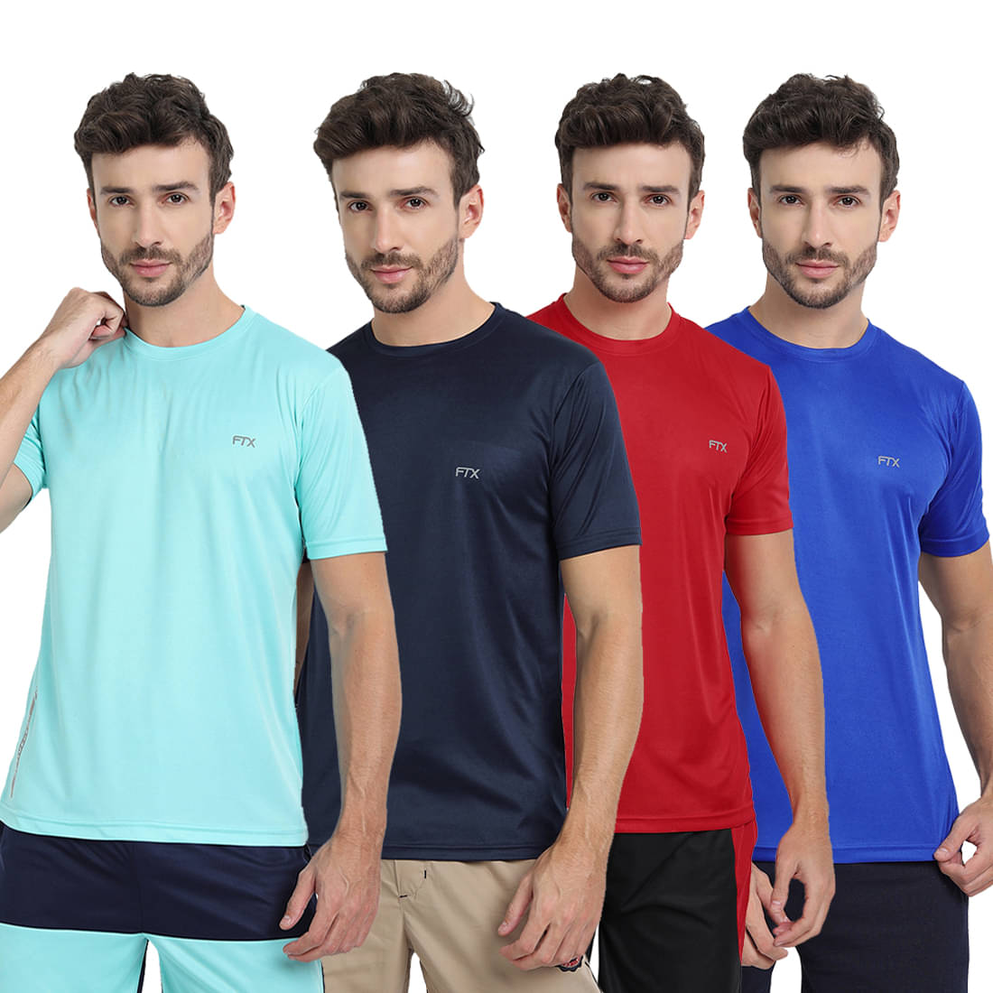 FTX Pack of 4 Polyester Regular Fit Men's T-Shirt ( Multicolor4 ) FTX Pack of 4 Polyester Regular Fit Men's T-Shirt ( Multicolor4 )
