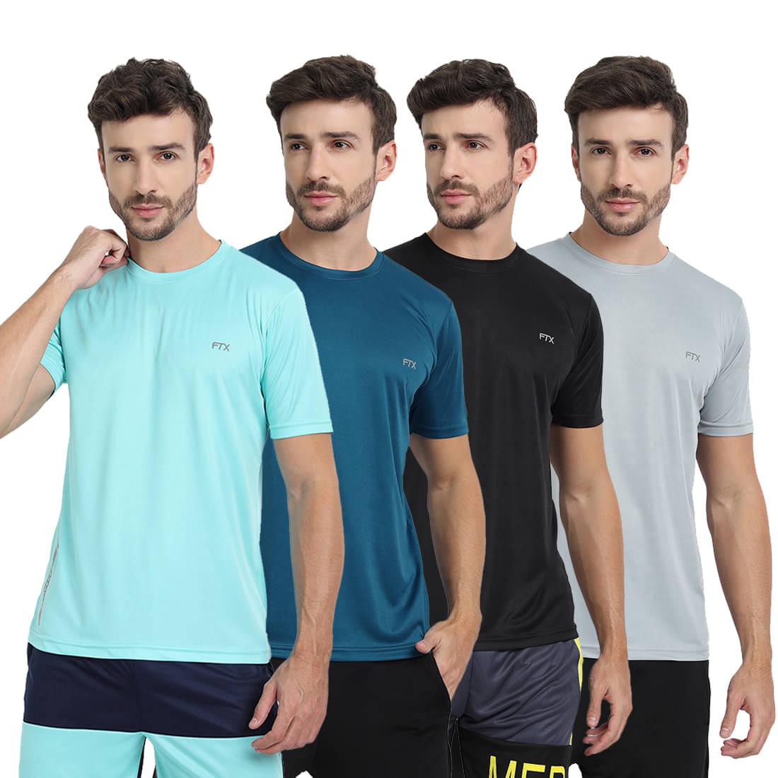     			FTX Pack of 4 Polyester Regular Fit Men's T-Shirt ( Multicolor14 )