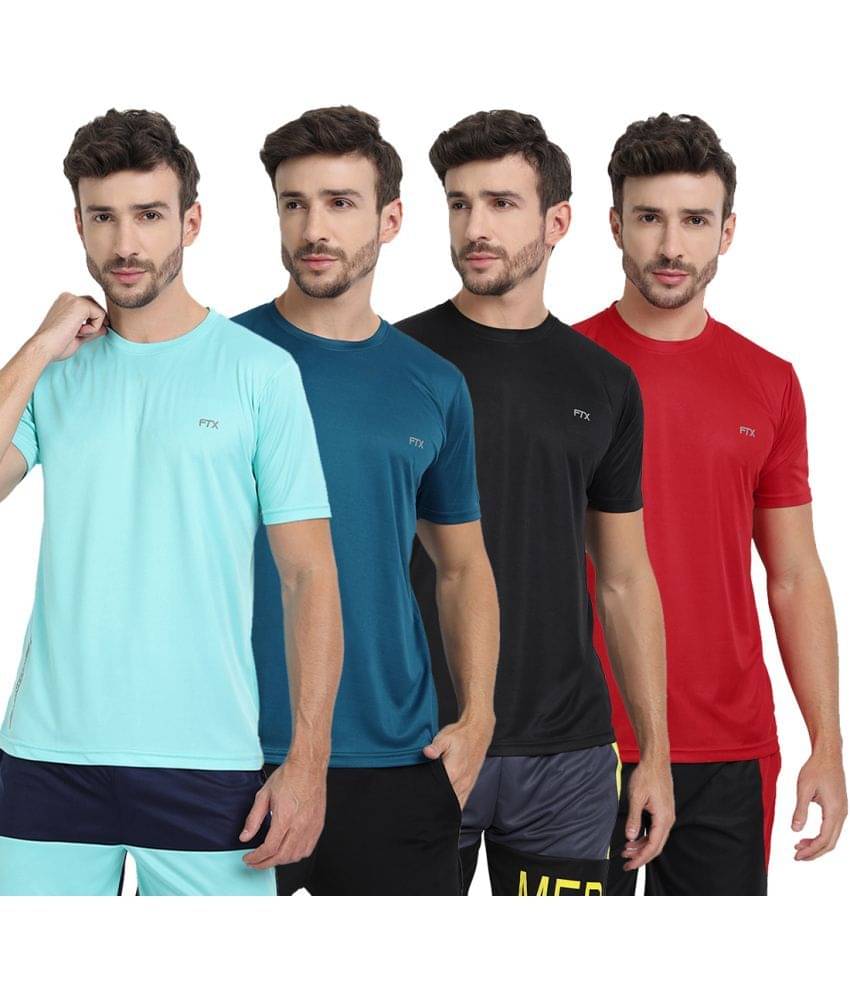 FTX Pack of 4 Polyester Regular Fit Men's T-Shirt ( Multicolor10 ) FTX Pack of 4 Polyester Regular Fit Men's T-Shirt ( Multicolor10 )