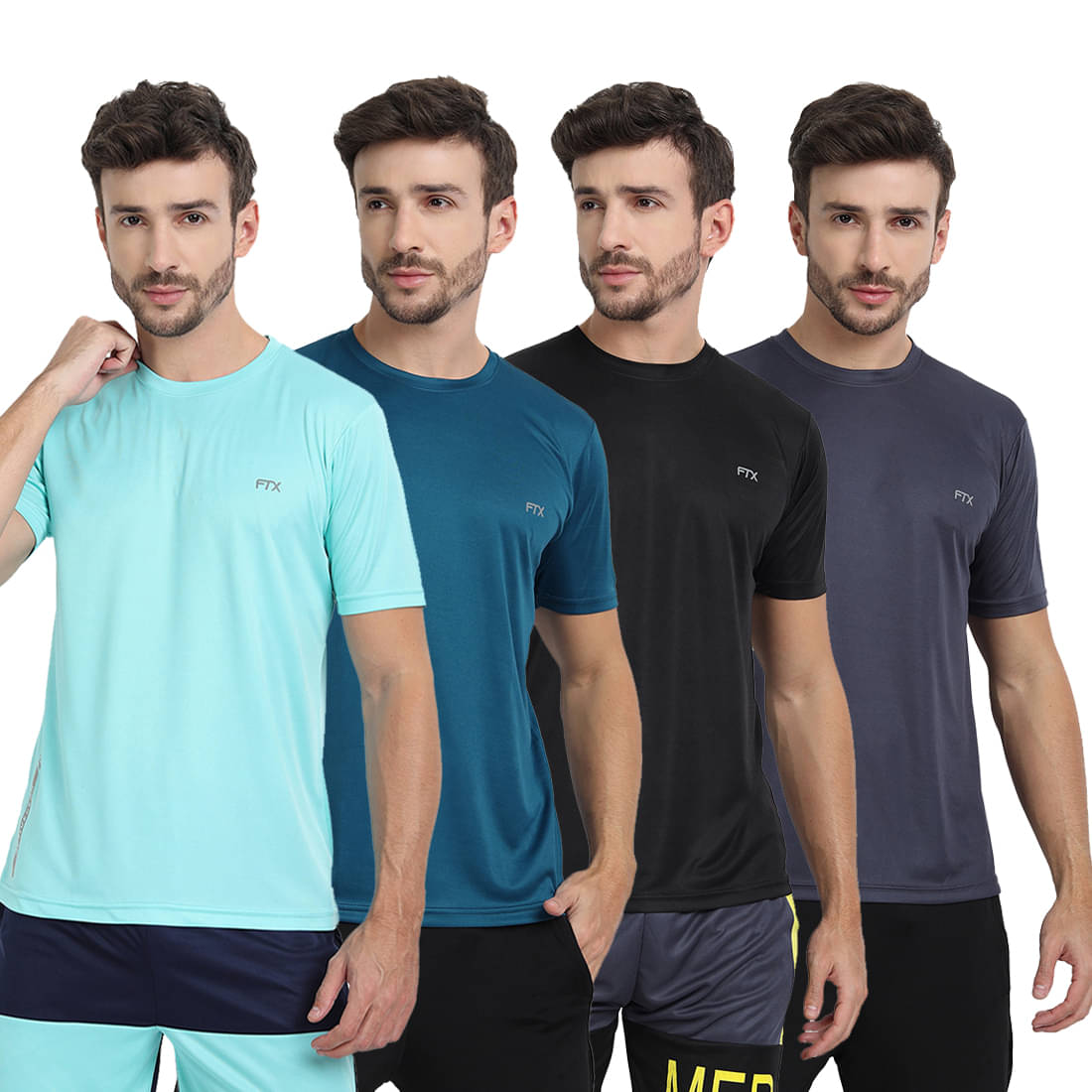 FTX Pack of 4 Polyester Regular Fit Men's T-Shirt ( Multicolor2 ) FTX Pack of 4 Polyester Regular Fit Men's T-Shirt ( Multicolor2 )