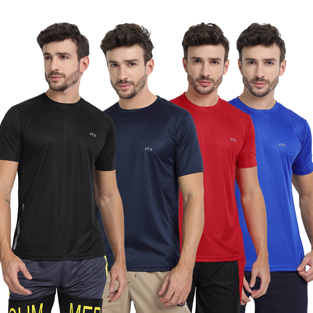     			FTX Pack of 4 Polyester Regular Fit Men's T-Shirt ( Multicolor15 )