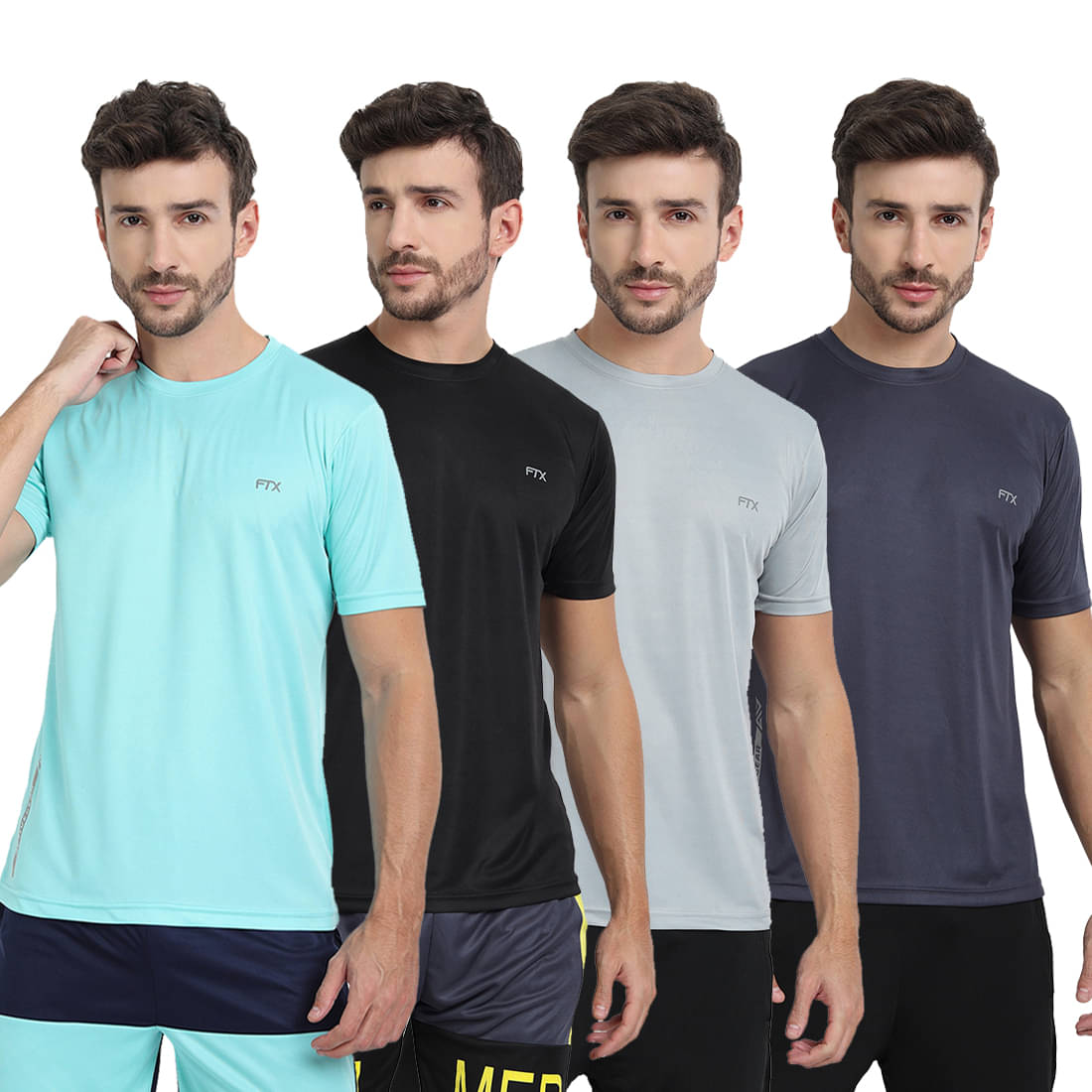 FTX Pack of 4 Polyester Regular Fit Men's T-Shirt ( Multicolor5 ) FTX Pack of 4 Polyester Regular Fit Men's T-Shirt ( Multicolor5 )