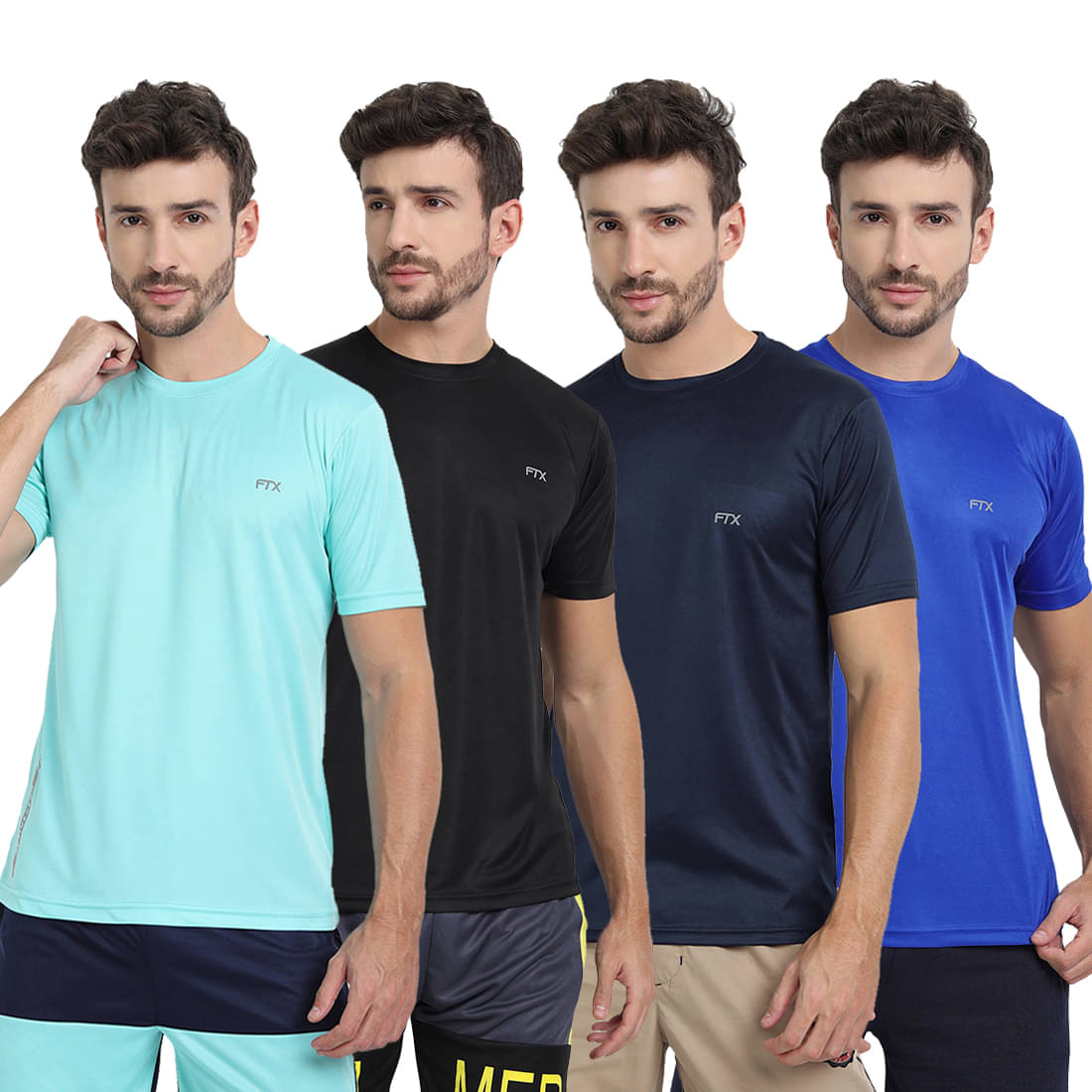 FTX Pack of 4 Polyester Regular Fit Men's T-Shirt ( Multicolor14 ) FTX Pack of 4 Polyester Regular Fit Men's T-Shirt ( Multicolor14 )