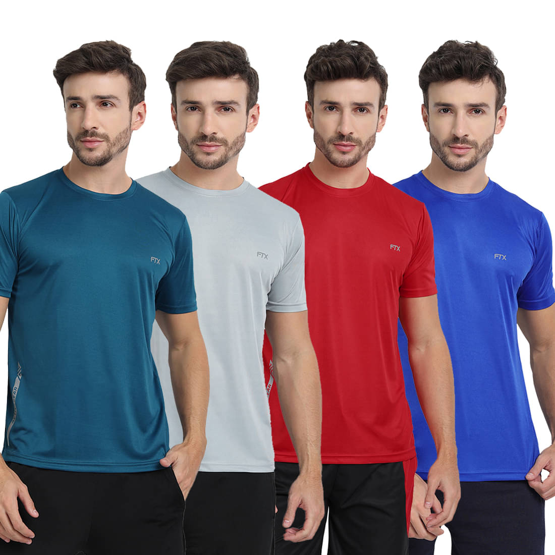 FTX Pack of 4 Polyester Regular Fit Men's T-Shirt ( Multicolor6 ) FTX Pack of 4 Polyester Regular Fit Men's T-Shirt ( Multicolor6 )