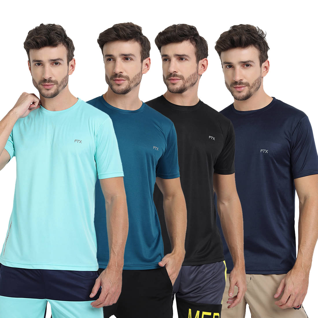 FTX Pack of 4 Polyester Regular Fit Men's T-Shirt ( Multicolor7 ) FTX Pack of 4 Polyester Regular Fit Men's T-Shirt ( Multicolor7 )