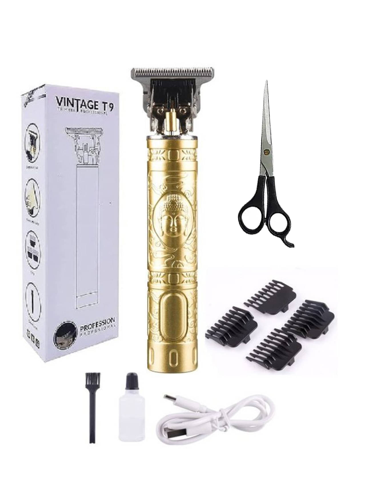     			Hpc T-9 Plastic+Scissor Gold Cordless Beard Trimmer With 60 minutes Runtime