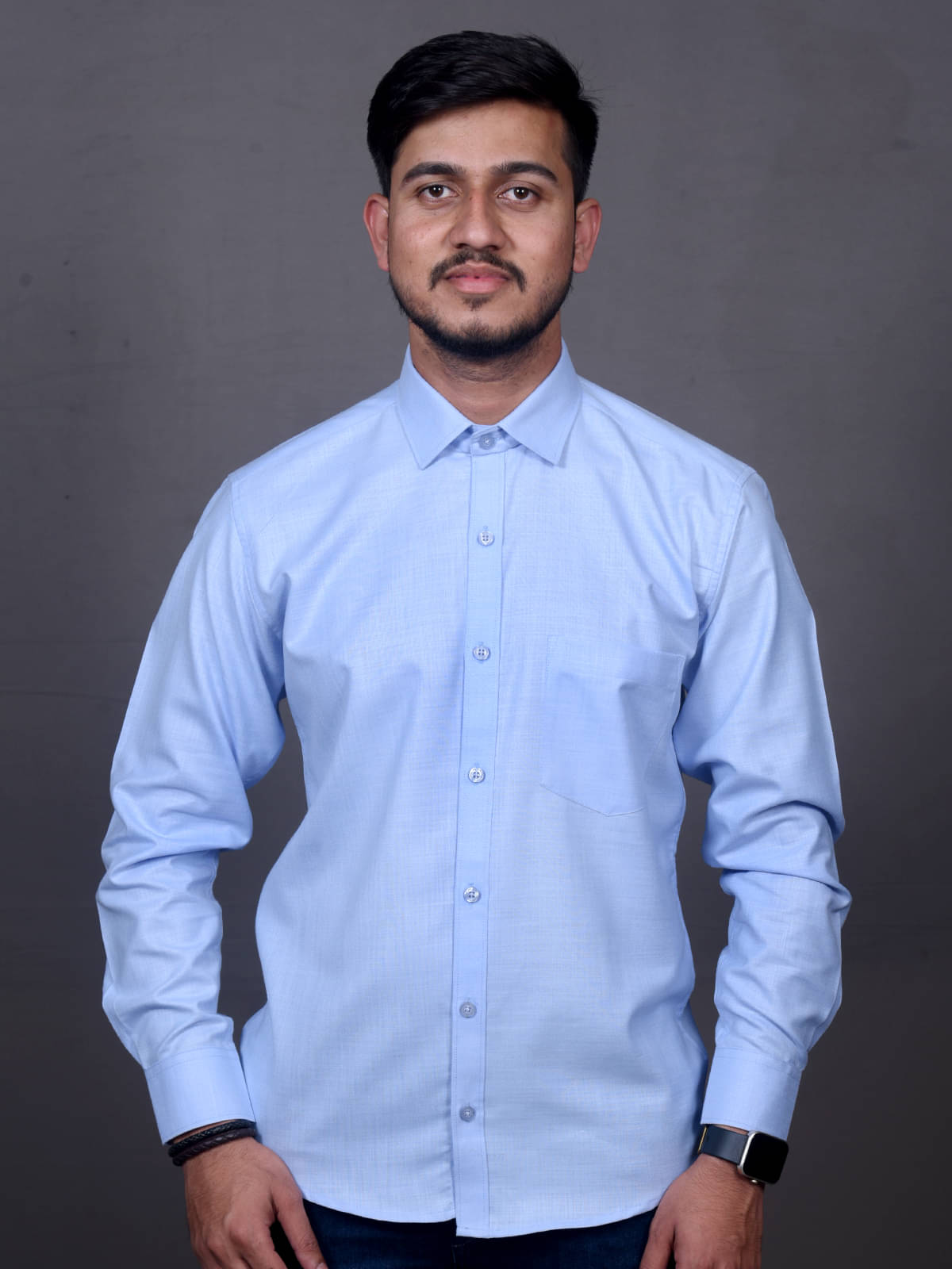     			KING'S COLLAR Cotton Blend Regular Fit Full Sleeves Men's Formal Shirt - Light Blue ( Pack of 1 )