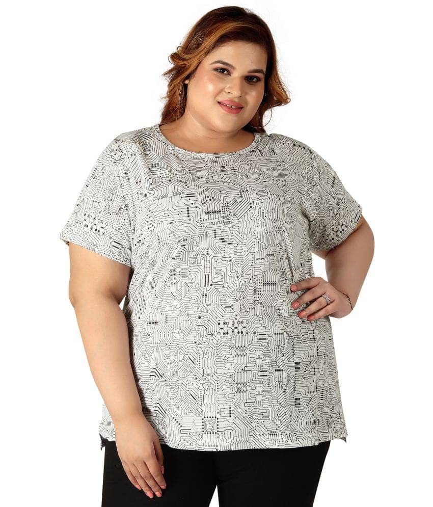 Neo Garments Women Cotton Printed Regular Fit Round Neck T-Shirt ( White ) Neo Garments Women Cotton Printed Regular Fit Round Neck T-Shirt ( White )