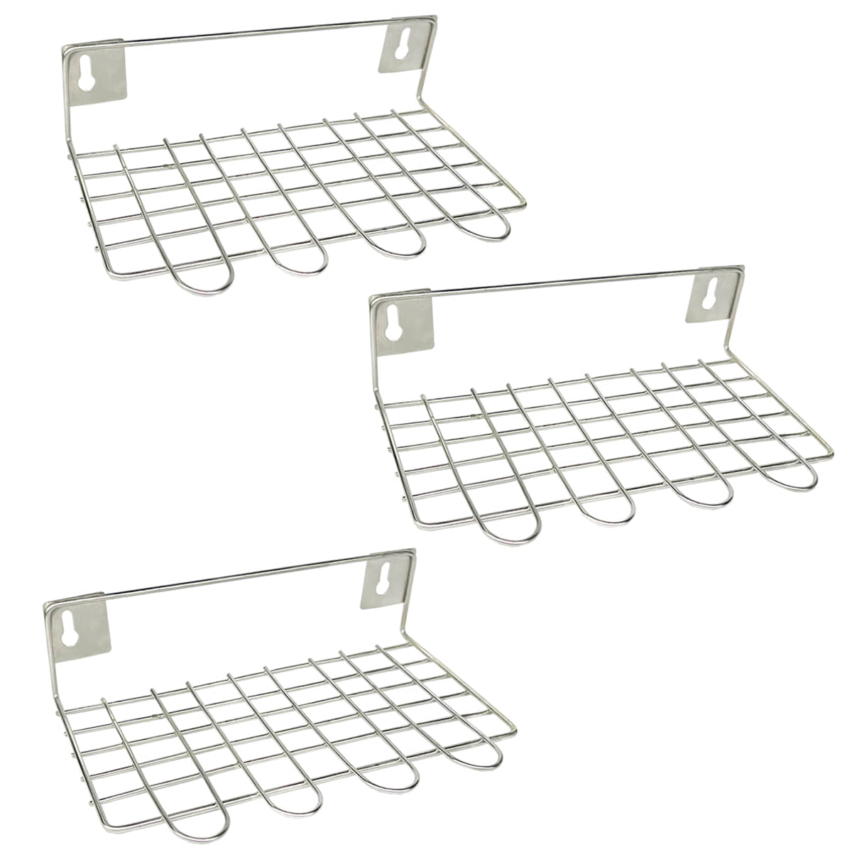 OC9 Silver Stainless Steel Storage Racks ( Pack of 3 )