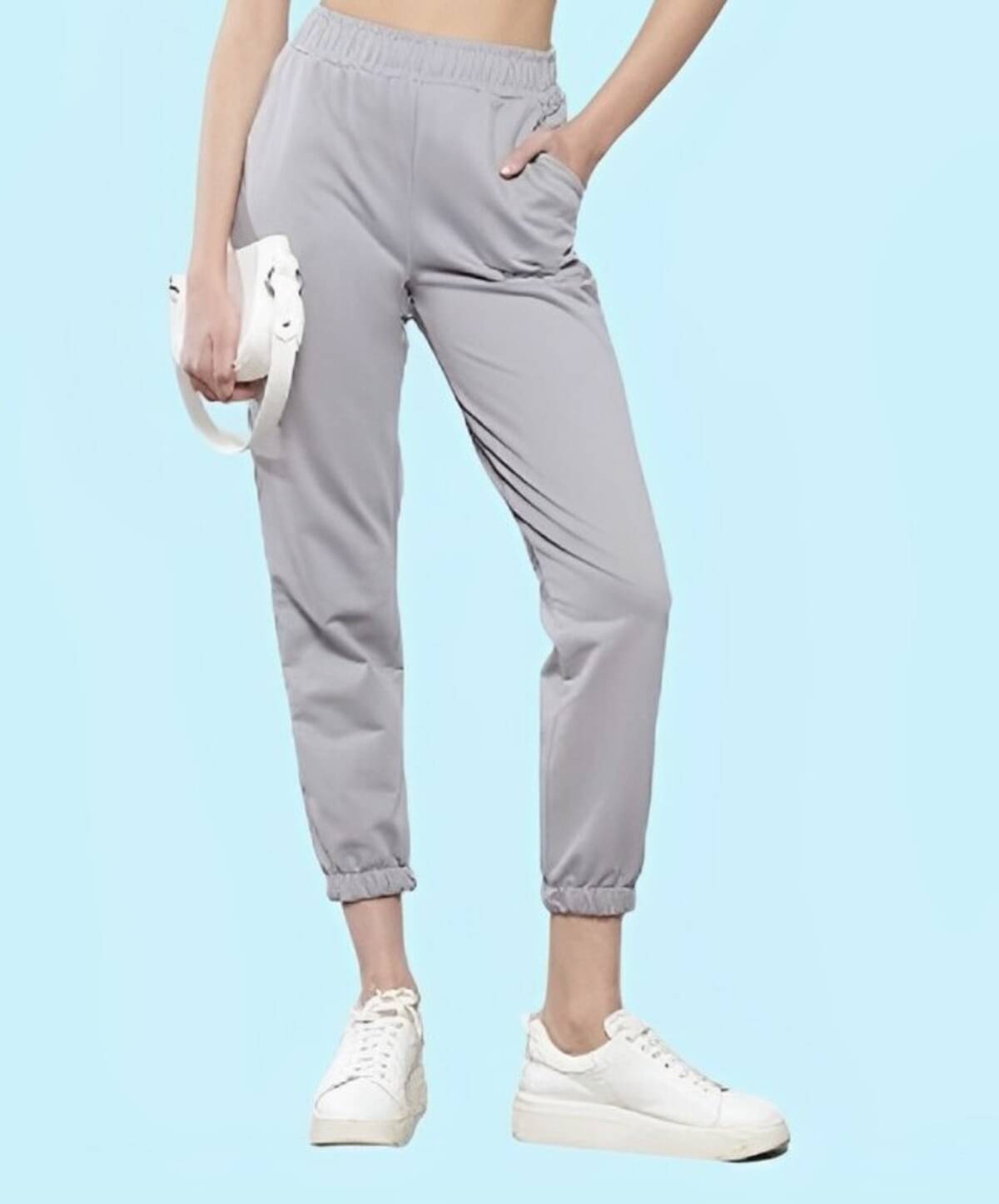     			PP Kurtis Grey Lycra Loose Women's Joggers ( Pack of 1 )