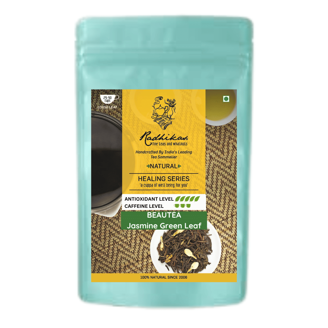 RADHIKAS FINE TEAS AND WHATNOTS 50 gm Jasmine Green Tea ( Loose Leaf ) RADHIKAS FINE TEAS AND WHATNOTS 50 gm Jasmine Green Tea ( Loose Leaf )