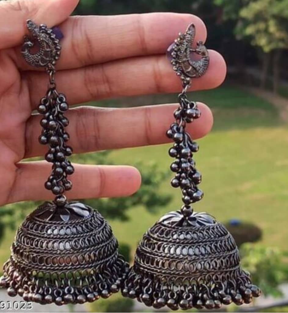Samridhi DC Black Jhumki Earrings ( Pack of 1 ) - Earrings | Buy online on ZillyBuy