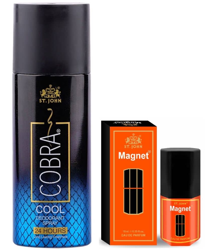 St. John Cool 150m & Magnet 10ml Deodorant Spray & Perfume for Men 160 ml ( Pack of 2 )