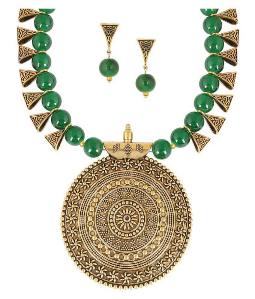 Sunhari Jewels Green Alloy Necklace Set ( Pack of 1 )