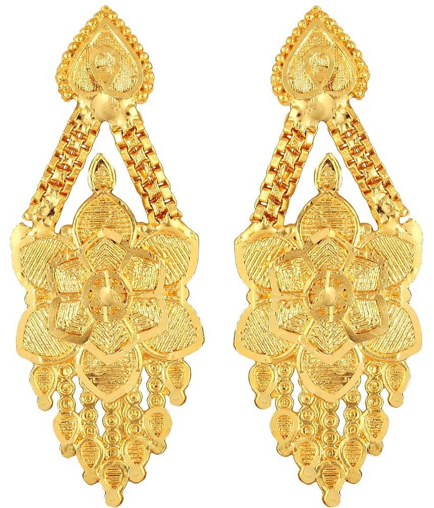 VIVASTRI Golden Drop Earrings ( Pack of 1 ) - Earrings | Buy online on ZillyBuy