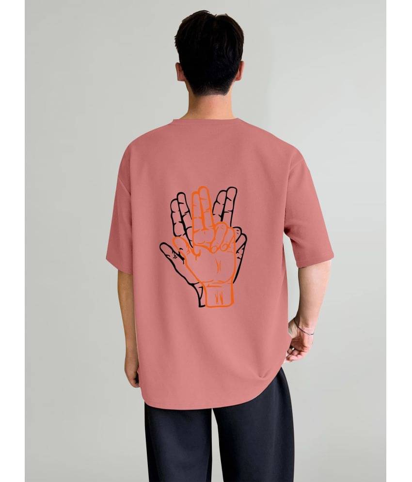 happy khajana Pack of 1 Polyester Oversized Fit Men's T-Shirt ( Pink ) happy khajana Pack of 1 Polyester Oversized Fit Men's T-Shirt ( Pink )