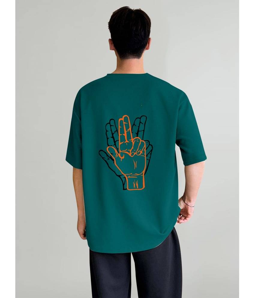 happy khajana Pack of 1 Polyester Oversized Fit Men's T-Shirt ( Dark Green ) happy khajana Pack of 1 Polyester Oversized Fit Men's T-Shirt ( Dark Green )
