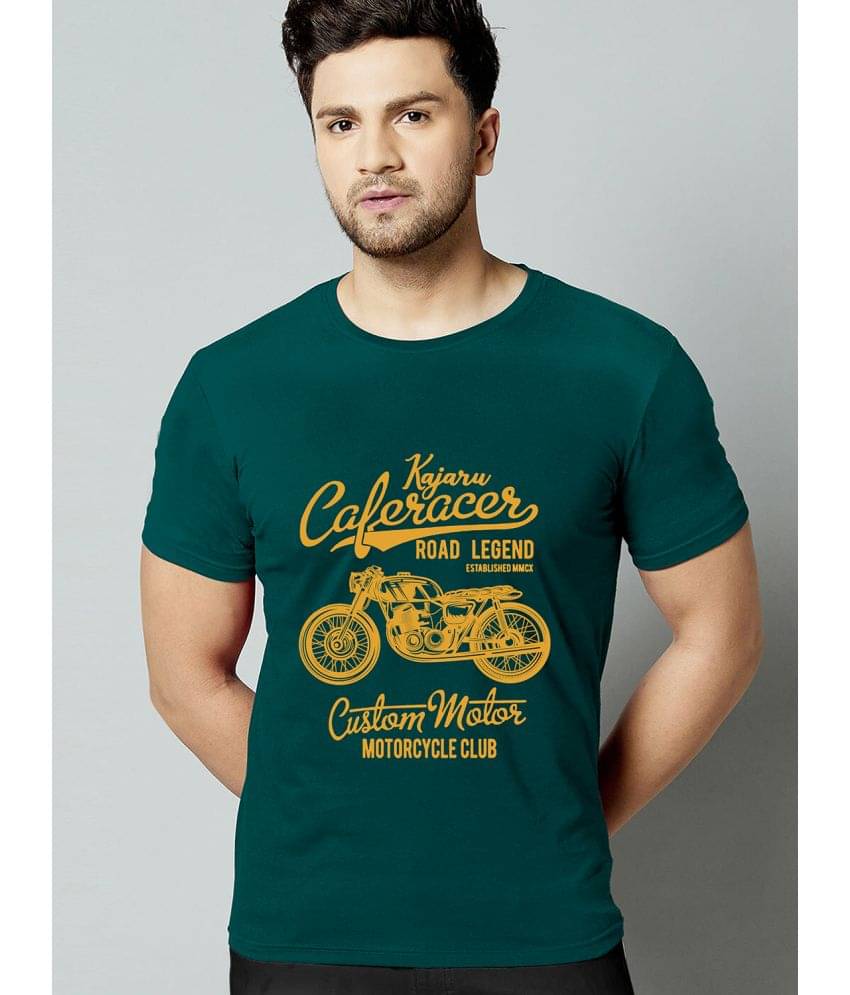 happy khajana Polyester Regular Fit Printed Half Sleeves Men's T-Shirt - Melange Green ( Pack of 1 ) happy khajana Polyester Regular Fit Printed Half Sleeves Men's T-Shirt - Melange Green ( Pack of 1 )