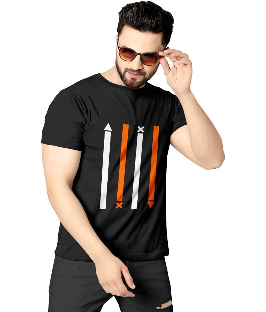    			happy khajana Pack of 1 Polyester Regular Fit Men's T-Shirt ( Black )