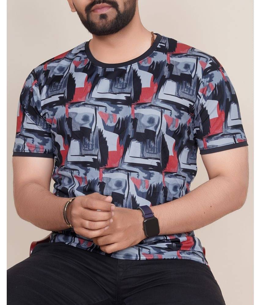 happy khajana Polyester Regular Fit Printed Half Sleeves Men's T-Shirt - Black ( Pack of 1 ) happy khajana Polyester Regular Fit Printed Half Sleeves Men's T-Shirt - Black ( Pack of 1 )