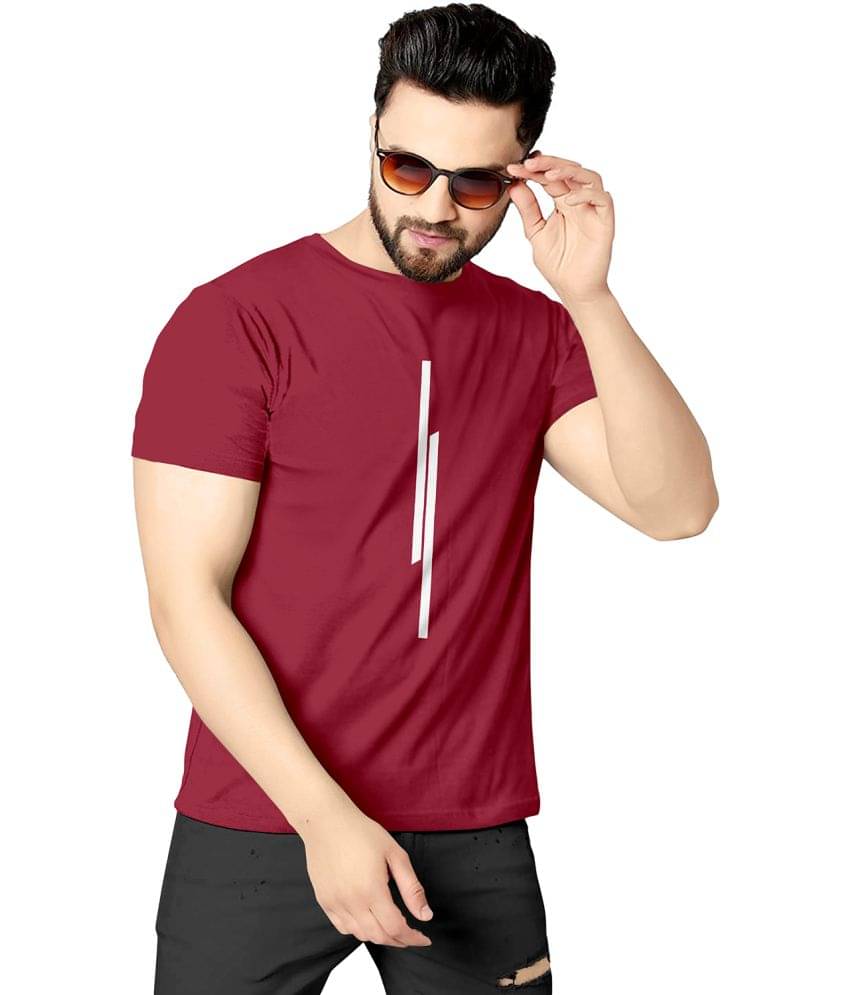 happy khajana Pack of 1 Polyester Regular Fit Men's T-Shirt ( Red ) happy khajana Pack of 1 Polyester Regular Fit Men's T-Shirt ( Red )