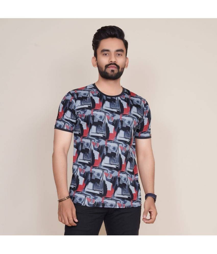     			happy khajana Pack of 1 Polyester Regular Fit Men's T-Shirt ( Grey Melange )