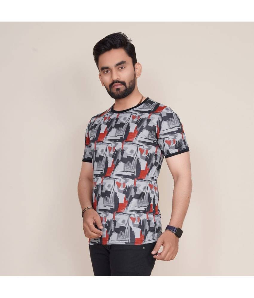     			happy khajana Pack of 1 Polyester Regular Fit Men's T-Shirt ( Grey )