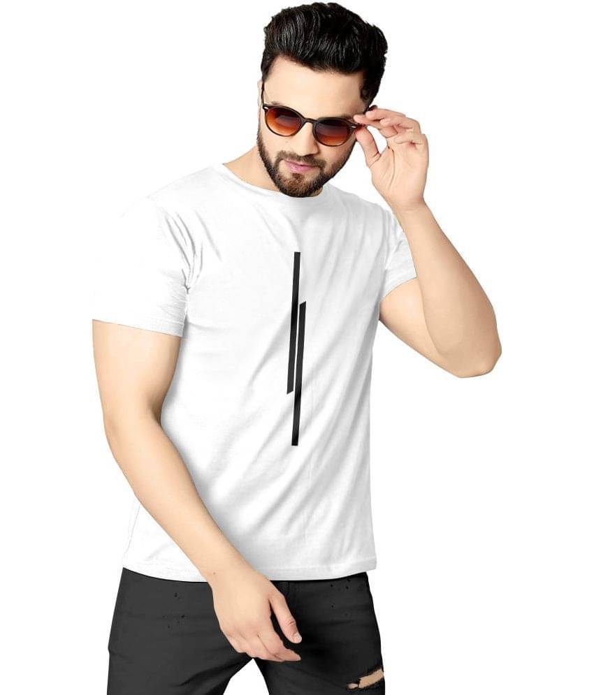 happy khajana Pack of 1 Polyester Regular Fit Men's T-Shirt ( White ) happy khajana Pack of 1 Polyester Regular Fit Men's T-Shirt ( White )
