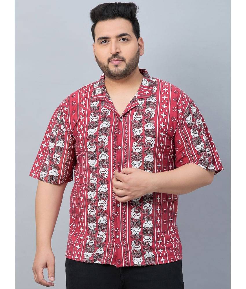     			AUSTIVO Cotton Blend Regular Fit Printed Half Sleeves Men's Casual Shirt - Maroon ( Pack of 1 )