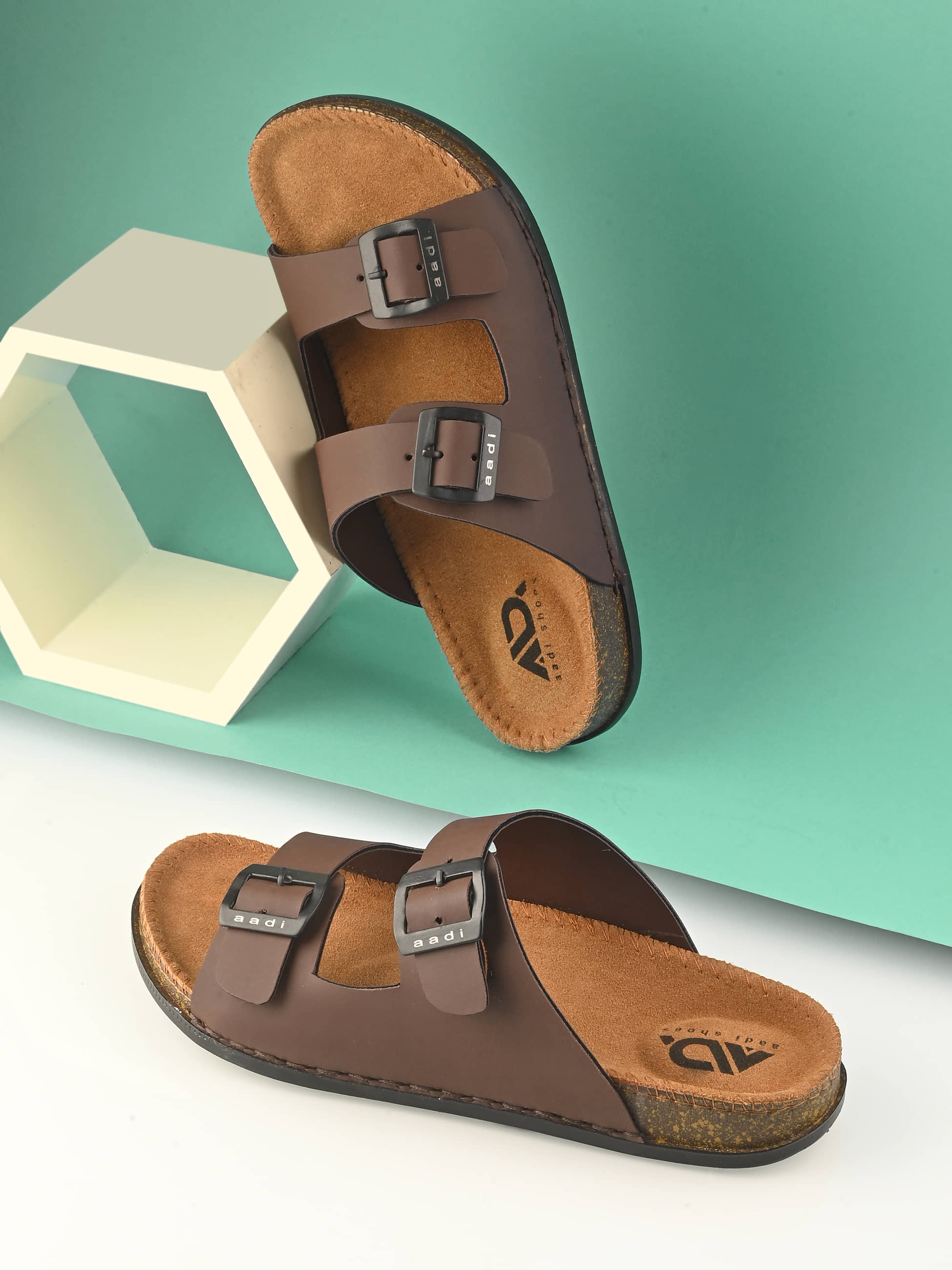 Aadi Brown Men's Leather Slipper