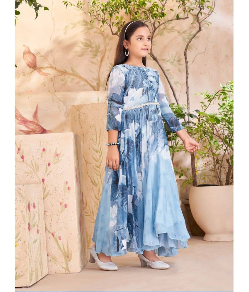 Aarika Georgette Gown For Girls ( Pack of 1 , Grey ) Aarika Georgette Gown For Girls ( Pack of 1 , Grey )
